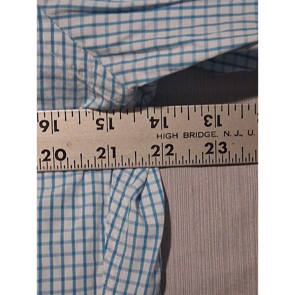 Gitman Bros Shirt Mens Large Blue Check Plaid Button Down Long Sleeve Dress USA - Picture 4 of 5
